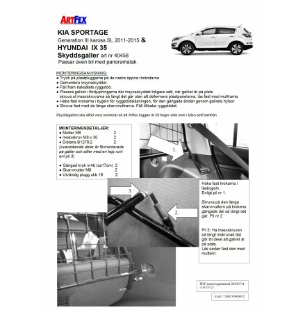Artfex Hundgaller/Skyddsgaller Hyundai IX35 