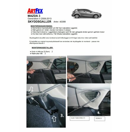 Artfex Hundgaller Mazda 3 2008-2013 (halvkombi)