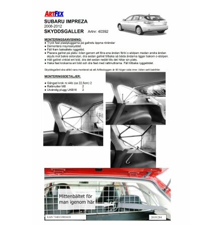 Artfex Hundgaller Subaru Impreza 2008-2012