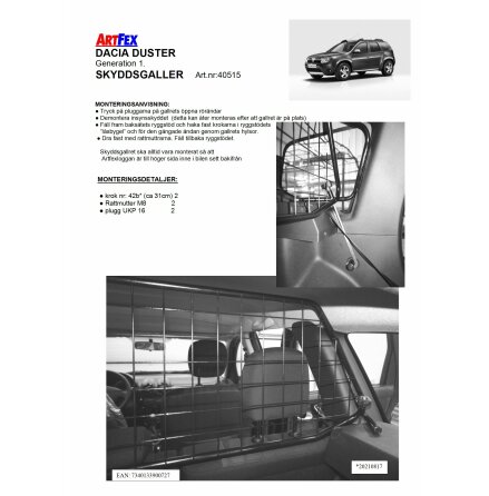 Artfex Hundgaller Dacia Duster Generation 1